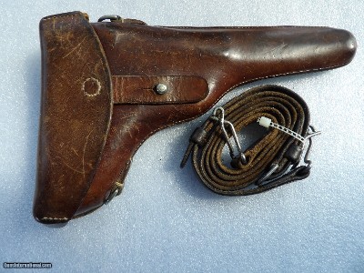 VINTAGE SWISS ARMY EARLY LUGER HOLSTER & STRAP