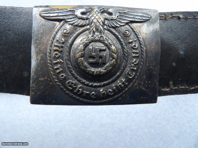 WWII 2 NAZI SS BUCKLES & BELTS WITH RZM & SS MARKIGS