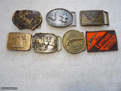 HUNTERS BELT BUCKLES & 1776 BELL BUCKLE