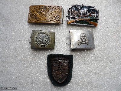 WW2 NAZI'S SOUVENIRS & USA BELT BUCKLES