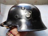 NAZI'S POLICE 2 M-34 ORIGINAL DOUBLE DECAL HELMETS - 3 of 20