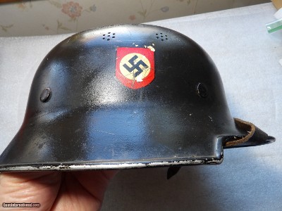 NAZI'S POLICE RARE ALLUMINUM HELMET IN GOOD SHAPE