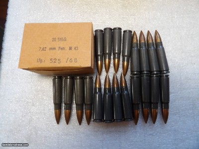 NON CORROSIVE 7.62x39 123 GRAIN FMJ GERMAN AMMO