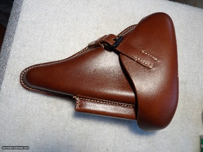 LUGER 1916 DATED NEW BROWN LEATHER HOLSTER