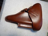 LUGER 1916 DATED NEW BROWN LEATHER HOLSTER