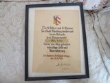 Original SS Certificate Hand Lettered Pen Ink Signed by H. Himmler on August 31, 1933