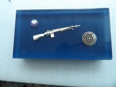 US Military M14 Decoration Mini Rifle imbedded in 8.5