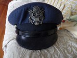 ARCHIVE AREA-USAF AIR FORCE OFFICERS VISOR CAP 1940s-1950s FLIGHT ACE SIZE 7