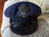 ARCHIVE AREA-USAF AIR FORCE OFFICERS VISOR CAP 1940s-1950s FLIGHT ACE SIZE 7 - 2 of 11