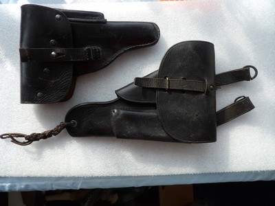 P38 & P1 WALTHER LEATHER 2 HOLSTERS IN VERY GOOD CONDITION