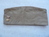 WW2 U.S. NAVY OFFICER OR CHIEF PETTY OFFICER KHAKI GARRISON CAP. - 1 of 7