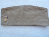 WW2 U.S. NAVY OFFICER OR CHIEF PETTY OFFICER KHAKI GARRISON CAP. - 2 of 7