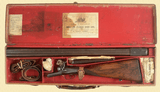 Maleham cased English 12 ga side by side hammer shotgun, engraved - 1 of 15