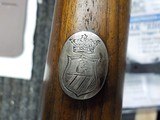 Maleham cased English 12 ga side by side hammer shotgun, engraved - 5 of 15