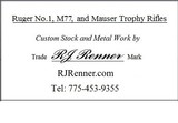 I craft Ruger No.1 English/African Stalking Rifles, Pre-War Mausers, African Mod 70 Win., Ruger M77 English or German Stalking Rifles - 15 of 15