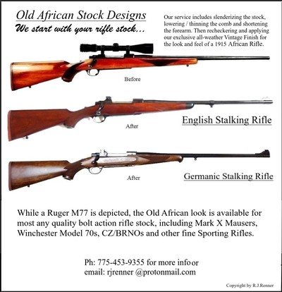 OLD AFRICAN RIFLE STOCK DESIGNS by R.J.Renner