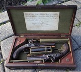 Cased Pair 'J.Willets' Flintlock Pistols, Exceptional American Historical Provenance - 1 of 15