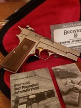 Browning Hi-Power 9mm Bright Nickel Silver "Rare" Belgium - 1 of 3