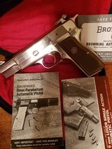 Browning Hi-Power 9mm Bright Nickel Silver "Rare" Belgium - 2 of 3