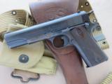 1918 Colt Black Army 1911 with WW1 Web Belt, Clinton Holster, and Mag Pouch SOLD - 2 of 25