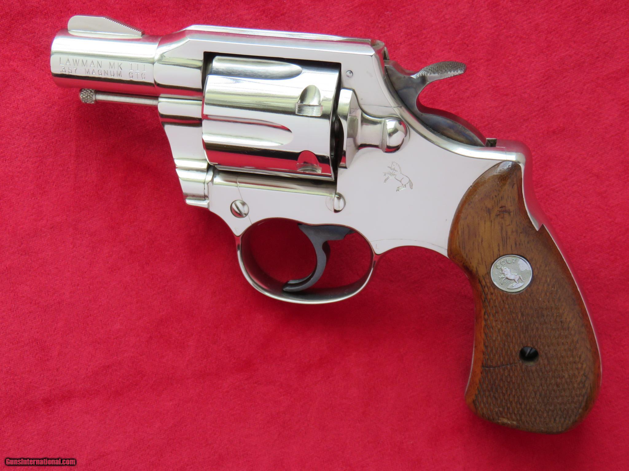 Colt Lawman Mk Iii Nickel 2 Inch Barrel Cal 357 Magnum Sold 3619