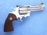 Colt Python, 1960 Vintage with Box, Nickel, Cal. .357 Magnum, 4 Inch Barrel, Appears Unfired
SOLD - 10 of 14