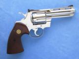Colt Python, 1960 Vintage with Box, Nickel, Cal. .357 Magnum, 4 Inch Barrel, Appears Unfired
SOLD - 2 of 14