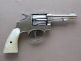 Smith & Wesson M&P Hand Ejector Model .38 Special in Nickel Finish w/ Pearl Grips - 20 of 22