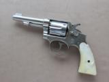 Smith & Wesson M&P Hand Ejector Model .38 Special in Nickel Finish w/ Pearl Grips - 1 of 22