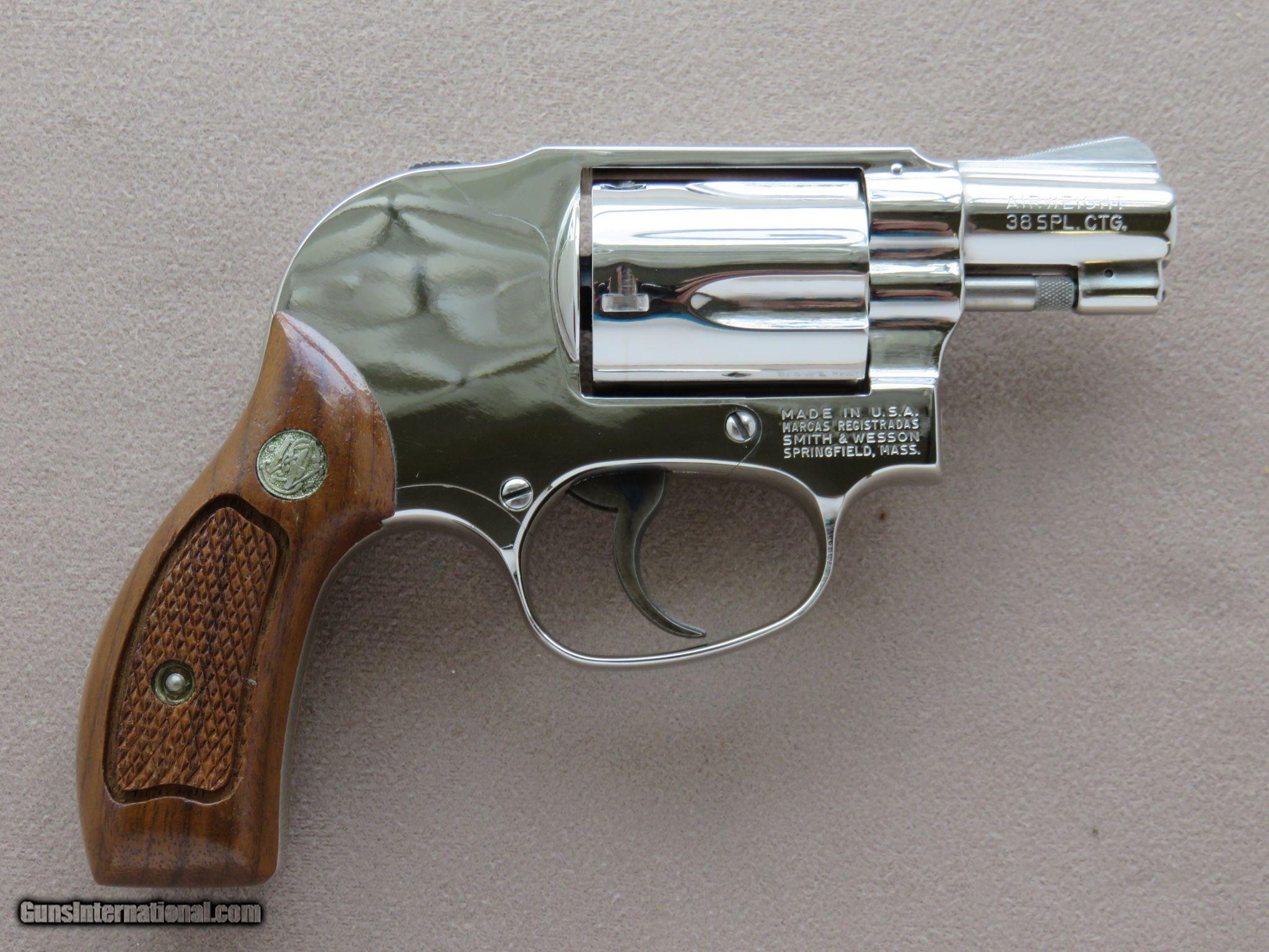 1976 Smith & Wesson Model 38 Airweight Bodyguard .38 Special in Nickel ...