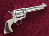 Colt Single Action Army, 3rd Generation, Nickel with Stag Grips, Cal. .45 LC
- 3 of 11