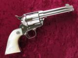 Colt Single Action Army, Pearl Grips, Cal. .44 Special, 4 3/4 Inch Barrel, Nickel - 1 of 8