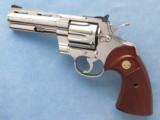 Colt Python, Nickel, Cal. .357 Magnum, 4 Inch Barrel - 1 of 6