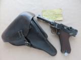 1918 & 1920 Dated Dresden Police DWM Luger w/ WW2 Holster & 2 Mags & G.I.'s 1945 Detroit Weapon License
- 1 of 25