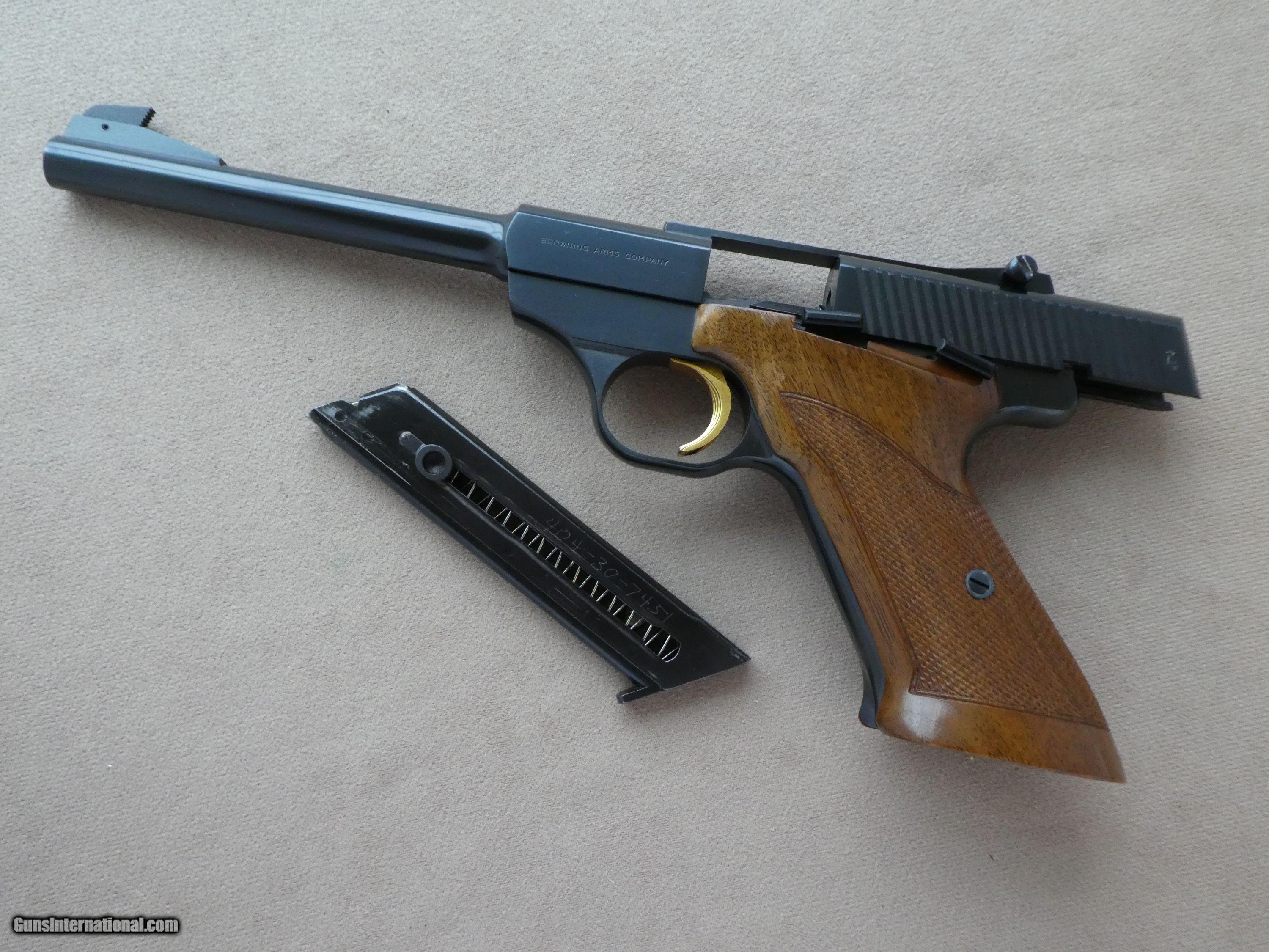 1970 Browning Challenger 22 Auto Pistol Mfg In Belgium W Manual And Factory Case Minty 5937