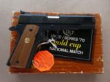 1972 Colt Mk IV Series 70 Gold Cup National Match in Original 2-Piece Box w/ Manual, Target, Etc. SOLD - 1 of 25
