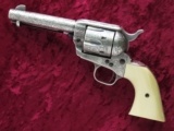 Colt .45 Single Action Army, Larry Peters Engraved, 4 3/4 Inch, Silver Plated - 2 of 14