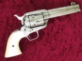 Colt .45 Single Action Army, Larry Peters Engraved, 4 3/4 Inch, Silver Plated - 3 of 14