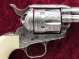 Colt .45 Single Action Army, Larry Peters Engraved, 4 3/4 Inch, Silver Plated - 4 of 14
