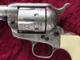 Colt .45 Single Action Army, Larry Peters Engraved, 4 3/4 Inch, Silver Plated - 5 of 14