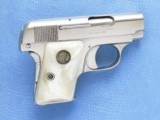 Colt 1908, Nickel with Factory Pearl Grips with Recessed Colt Medallions, Cal. .25 ACP - 2 of 8