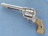 Colt Single Action Army fitted with Stag Grips, Cal. .357 Magnum, 5 1/2 Inch Barrel, Nickel Finished, 3rd Gen. - 2 of 12