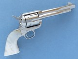 Colt Single Action Army fitted with Pearl Grips, Cal. .45 LC, 5 1/2 Inch Barrel, Nickel Finished - 9 of 12