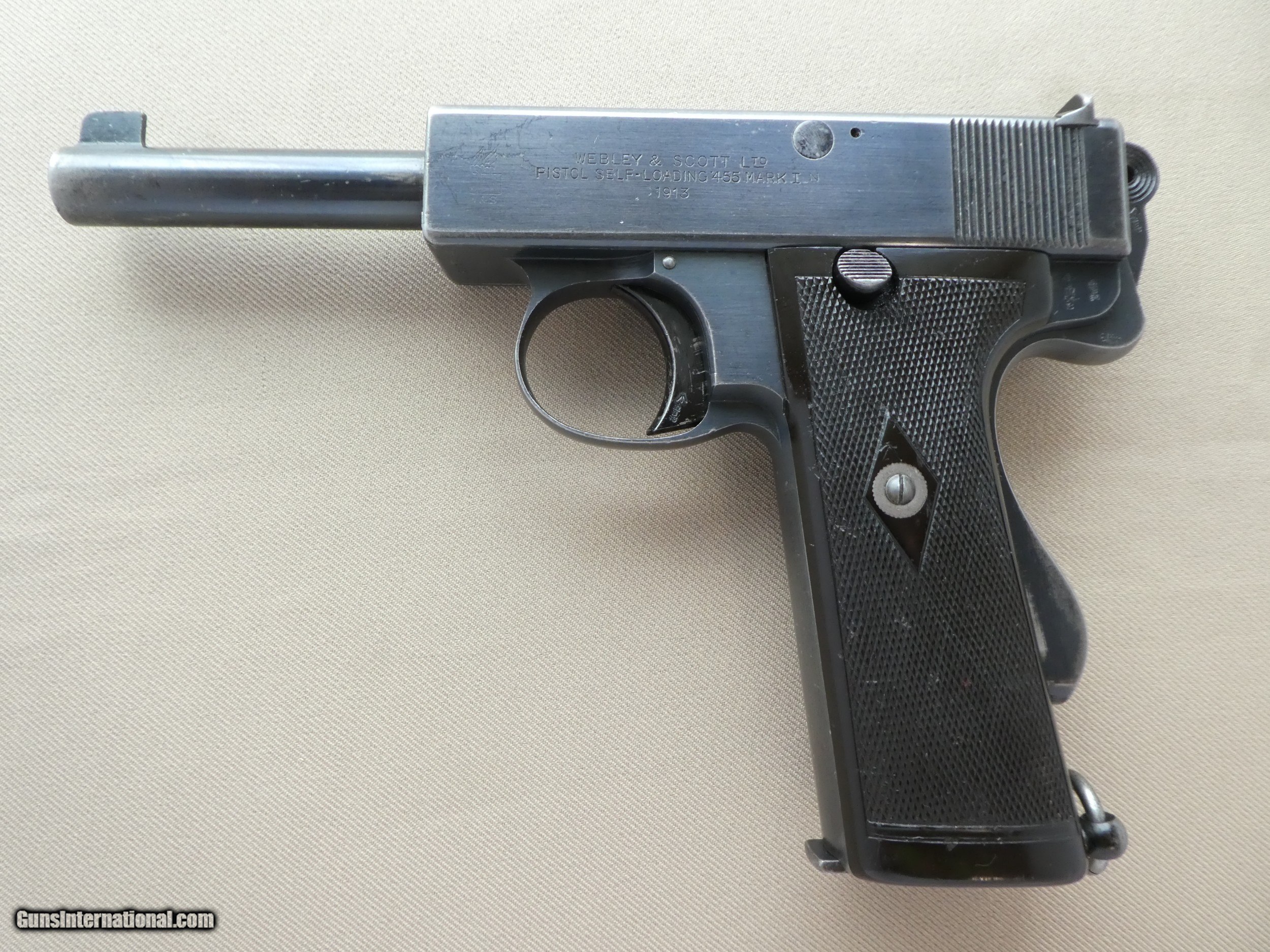 1913-Dated Webley & Scott Model of 1912 Mark I Navy Pistol in .455 ...