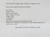 Winchester Model 1886 Deluxe, Take-Down, Cal. 45-70, 22 Inch Barrel - 19 of 19