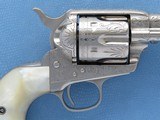 San Antonio Shipped Colt Single Action Army .45, 5 1/2 Inch Barrel, Factory Engraved, Pearl Grips, 1895 Vintage - 3 of 13