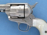 San Antonio Shipped Colt Single Action Army .45, 5 1/2 Inch Barrel, Factory Engraved, Pearl Grips, 1895 Vintage - 4 of 13