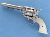 San Antonio Shipped Colt Single Action Army .45, 5 1/2 Inch Barrel, Factory Engraved, Pearl Grips, 1895 Vintage - 11 of 13