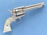 San Antonio Shipped Colt Single Action Army .45, 5 1/2 Inch Barrel, Factory Engraved, Pearl Grips, 1895 Vintage - 10 of 13