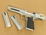 1991 Chrome and Gold IMI Desert Eagle Mark VII .50 AE Caliber Pistol w/ Factory Display Case, Extra Mag, & Manual
** Minty 1st Year Production! ** - 24 of 25